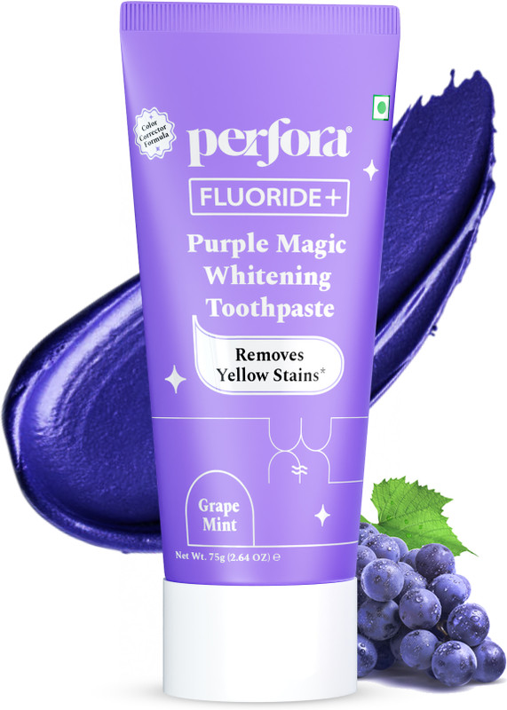 Perfora Purple Whitening Toothpaste, Color Corrector Formula, SLS Free Toothpaste(75 g)
