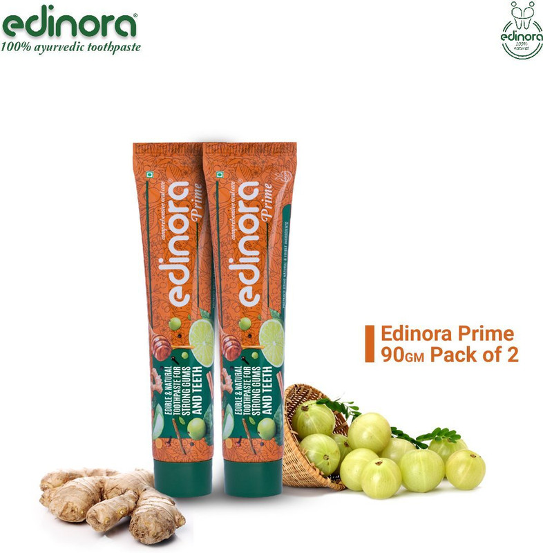 Edinora Prime Toothpaste free from SLS pack of 2 Toothpaste(180 g, Pack of 2)