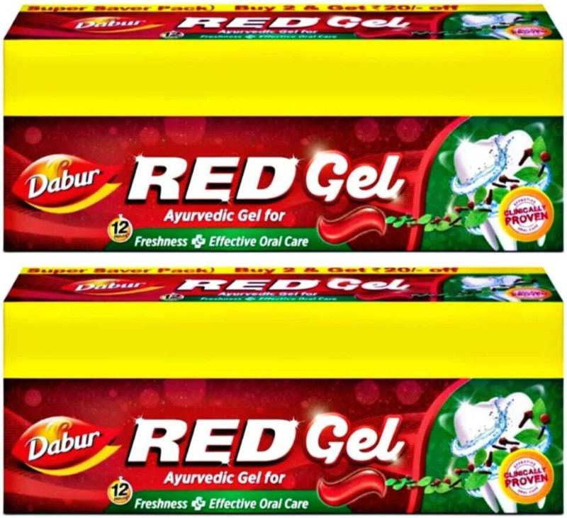 Dabur Ayurvedic Gel for Freshness ( Super Saver Pack) Toothpaste (600 g, Pack of 2) Toothpaste(600 g, Pack of 2)