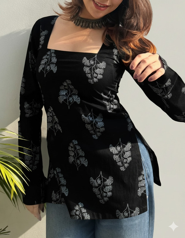 DEEPLOK Women Printed High Low Kurta(Multicolor)