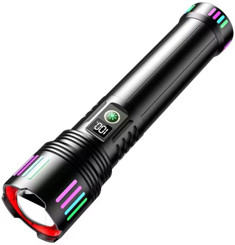 COBA CBW517 Digital Display SuperPower Laser Zoom Light PowerBank Function Torch Torch(Black, 12 cm, Rechargeable)