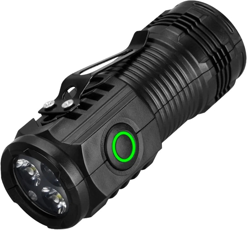 GLOWISH MINI POCKET SIZE SUPER BRIGHT POWER LED LONG RANGE TRIPLE LED TORCH Torch(Black, 4 cm, Rechargeable)