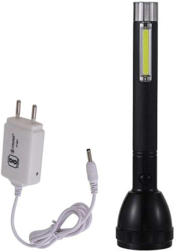 JY SUPER Flashlight with 2 Steps Switch UV 18650 Lithium Battery Torch(Black, 20 cm, Rechargeable)