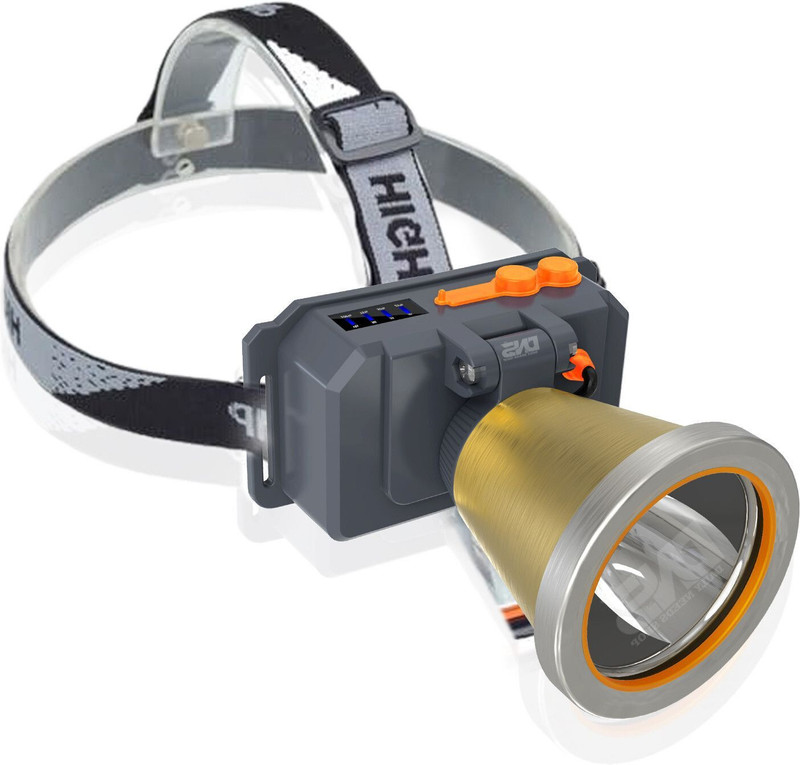 Daily Needs Shop Chargeable Head Lamp 3 Blink Mode Aluminum Body 2000mAh Battery 150W Bright LED Torch(Gold, 9 cm, Rechargeable)