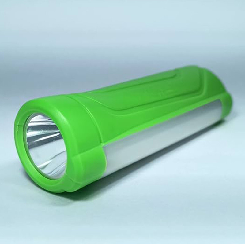 HRIDDHI 2in1 LED Flashlight Rechargeable Dual LED Powered Torch 200 mtr Long Range Torch(Green, 7 cm, Rechargeable)