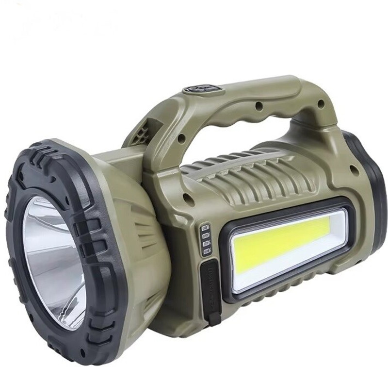 Care 4 Solar Rechargeable LED+COB Lightweight Torch Light Charging Indicator Torch(Green, 15 cm)