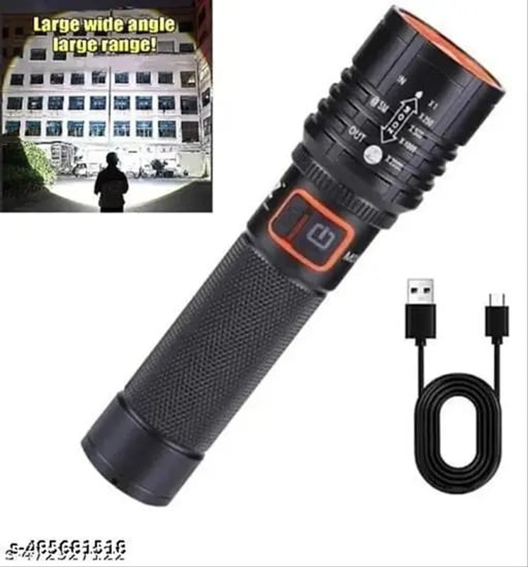 TANSHA Torch Light LED Flashlight Long Distance Beam Range with 035 Torch Torch(Multicolor, 10 cm, Rechargeable)
