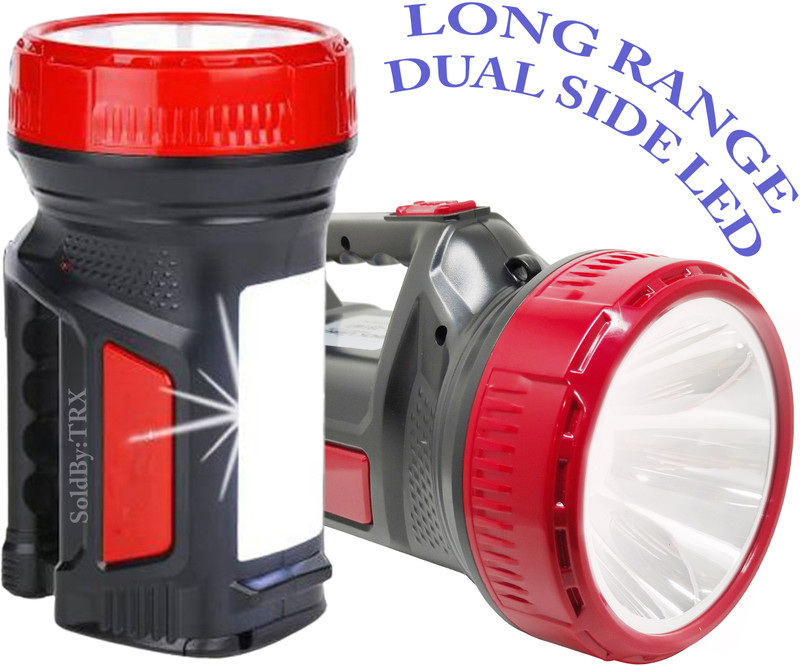 CXB torch light long range for 1 km laser 60w rechargeable brightest dual side LED Torch(Red, Black, 12 cm, Rechargeable)