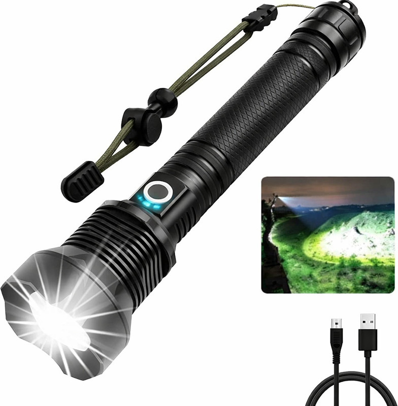 Zeno volt HP375 Led Zoom in–zoom out focus, Super Bright 100 W Torch 10 hrs Torch Emergency Light(Black)