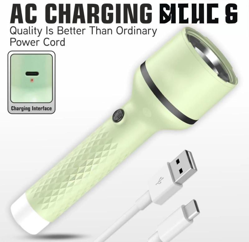 Oximus Led Light High Power Type-C Fast Charging perfect for indoor and outdoor Torch(Multicolor, 15 cm, Rechargeable)