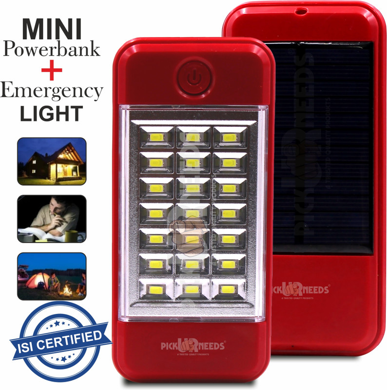 VR Bright Lite Rechargeable Mini Emergency Dual Mode Solar + USB Charge 21 Big SMD LED_R1207 Torch(Red, 15 cm, Rechargeable)
