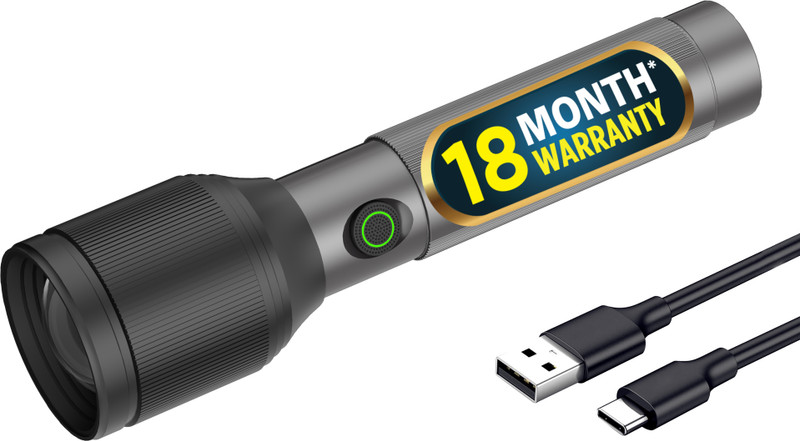 iBELL LUMINEX 700 Rechargeable Flashlight High Power,6 Light Modes,Telescopic Zoom,LED Torch(Grey, 13.9 cm, Rechargeable)