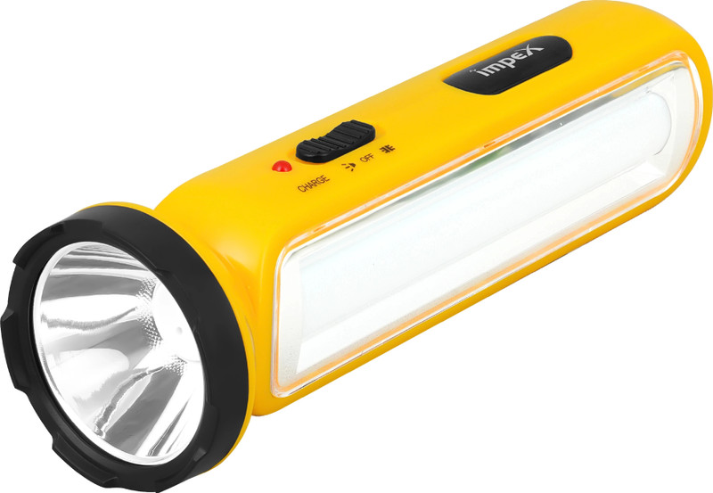 IMPEX 2 in 1 LUMIN A2 LED flashlight & Lamp with 1600mAh | Ultra Bright | Lightweight Torch(Yellow, 21.5 cm, Rechargeable)
