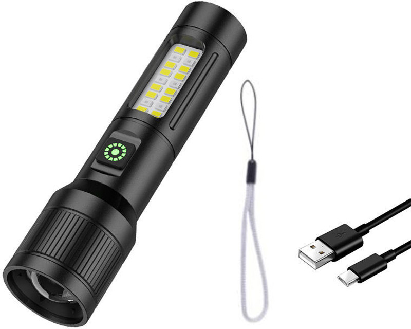 TANSHA 603 LED Flashlight High Power Long Beam Distance 10 hrs Torch Emergency Light(Black)