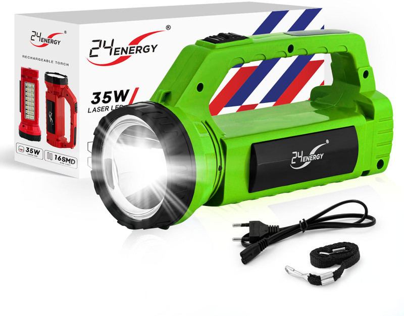 24 ENERGY Every day high power led light torch | Emergency Light Torch(Yellow, 19 cm, Rechargeable)