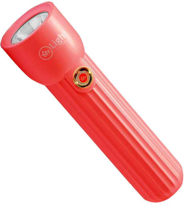 Mr.Light Rechargeable LED Pocket Flashlight|High Lumens|Type-C|Dimmable & 3 Mode|MRGD001 Torch(Multicolor, 10 cm, Rechargeable)