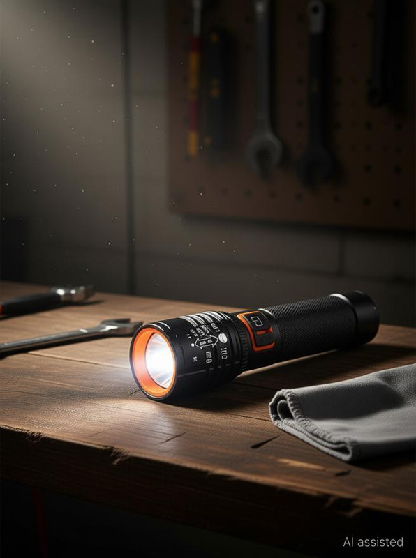 iDOLESHOP 1000 Meter Long Range High Beam Laser Led 200W torch with SOS Blinker Torch(Black, 16 cm, Rechargeable)
