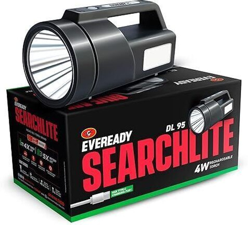 EVEREADY DL95 Torch(Black, 26 cm, Rechargeable)
