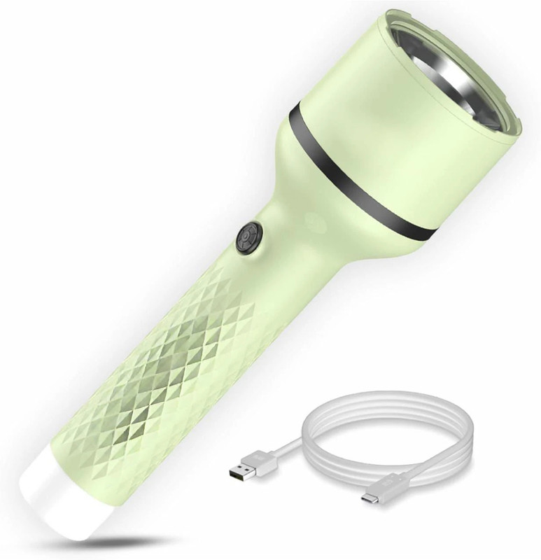 Oximus Long Range Search Light 4 Mode Light Long Battery 2000 mah LED Torch 5 hrs 5 hrs Torch Emergency Light(Green)