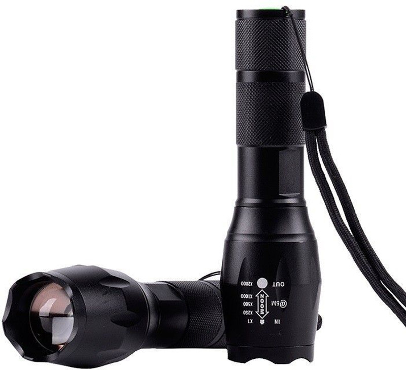 Care 4 Small sun Cree Xlm - t6 (650) Zoom able High power Long range Rechargeable flashlight Waterproof 5 Modes torch light (pack of 2 ) with Rechargeable battery and charging kit for both torches Torch(Black, 14, Rechargeable)