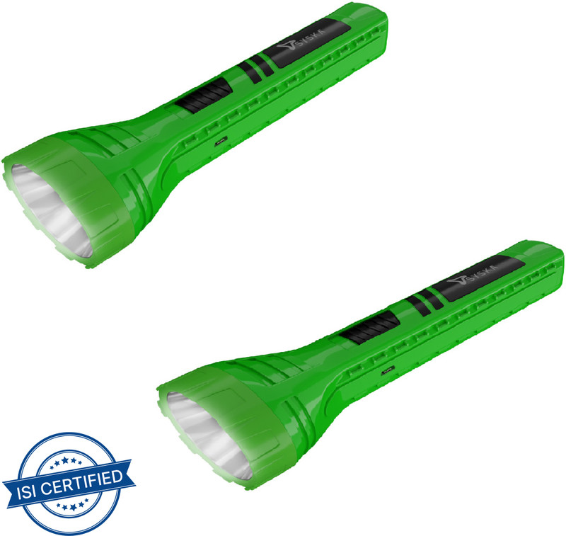 Syska SSK-T112UL-PO2-GREEN Torch(Green, 16 cm, Rechargeable)