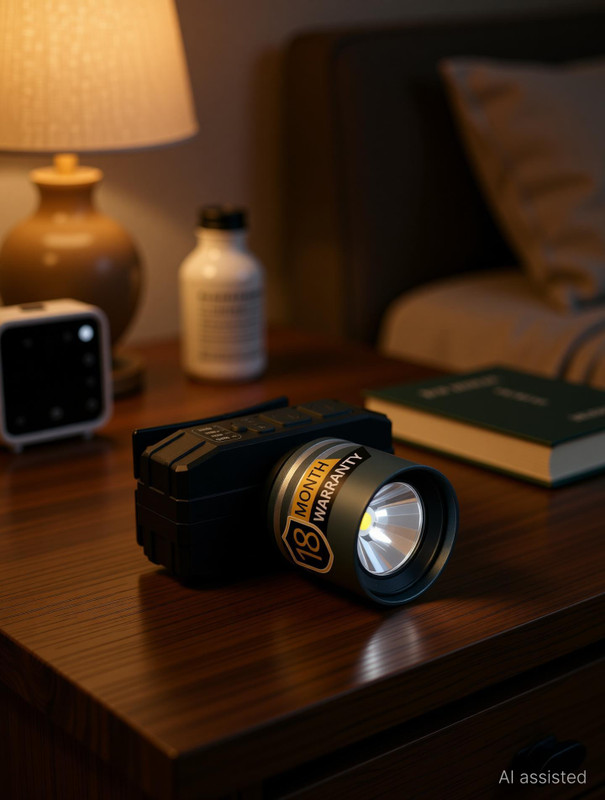 iBELL HL8185S Headlamp, LED Flashlight Headband, 3 Light Mode, Zoomable Torch(Black, 7.5 cm, Rechargeable)