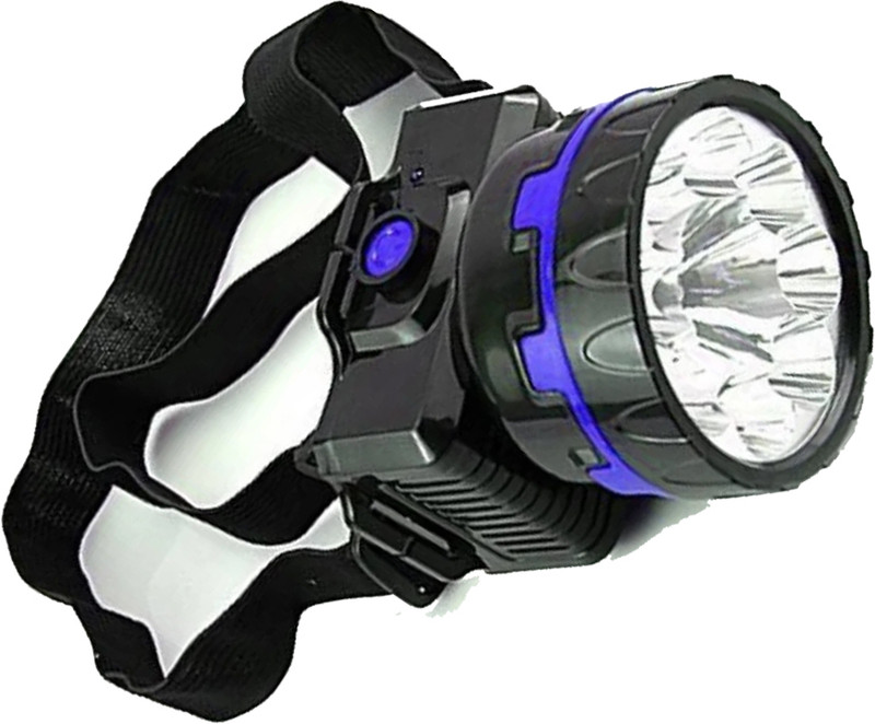 Crostal New Powerful Ultra Bright Head Torch Rechargeable Lamp 6 hrs Torch Emergency Light(Black)