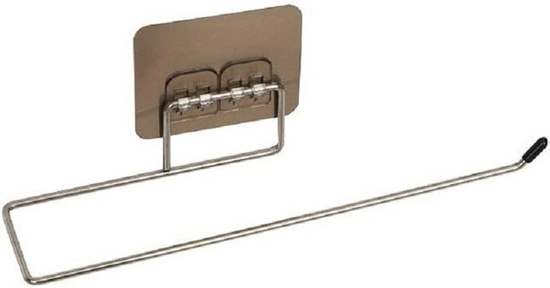 Aldea Stainless Steel Paper Roll Holder with Towel Bar & Adhesive Pad Foil Holder