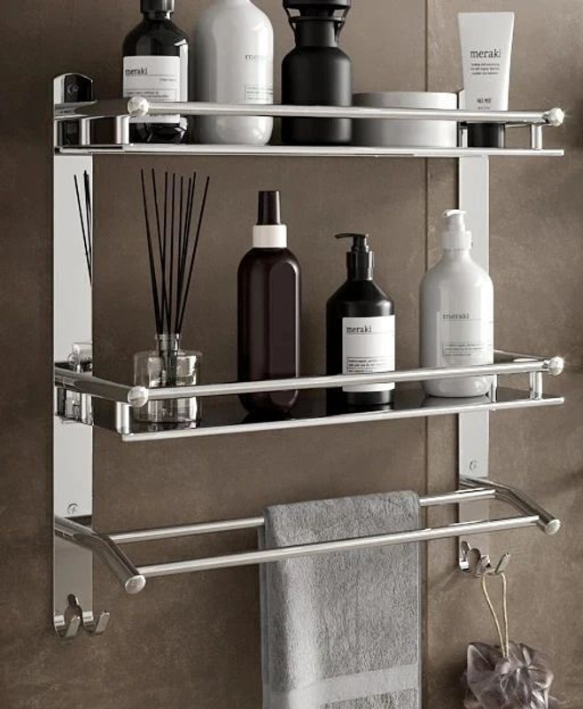 GLOXY by GLOXY Premium rack Abs and Folding Towel Rack/Hanger/ Stand/Bathroom Accessories Silver Towel Holder(Stainless Steel)