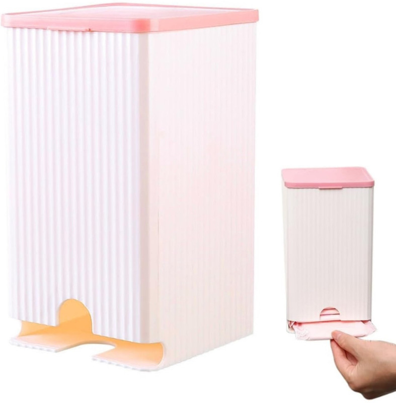 Aannie Sanitary Pad Dispenser for Bathroom, Wall-Mounted Box Napkin Organizer Plastic Toilet Paper Holder(Lid Included)