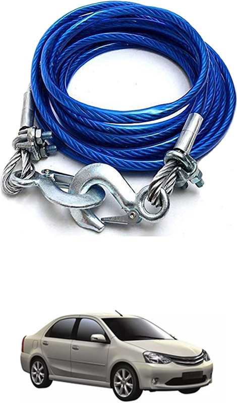monolive Super Strong Blue 12mm Emergency Heavy Duty Steel Towing Cable For Car-98 4 m Towing Cable(Aluminium, 7000 kg Pull Capacity)