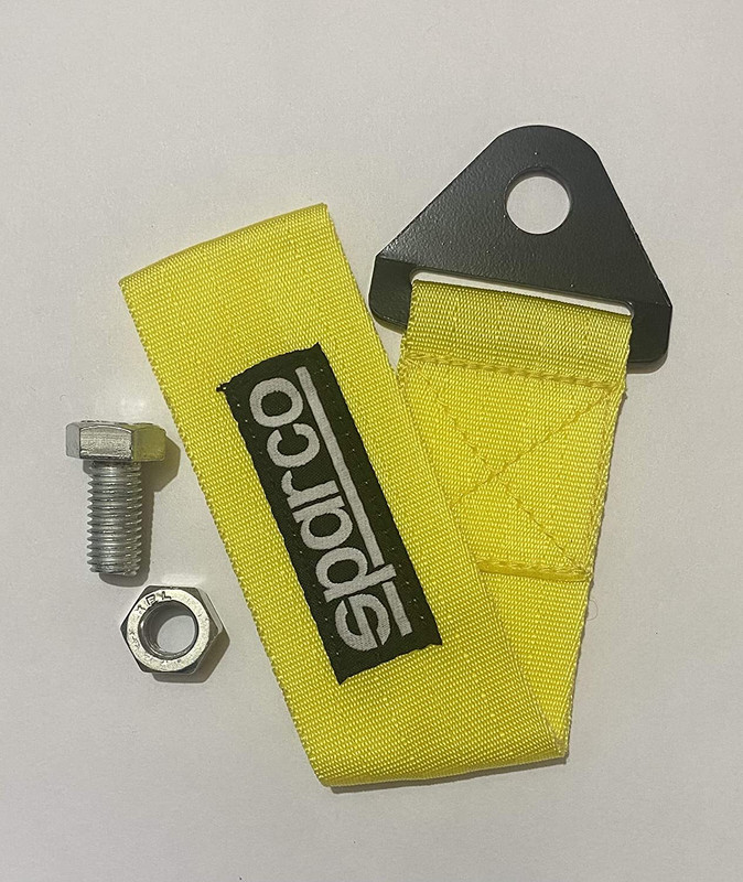 Auto MT YELLOW SPARCO TOW BELT CAR TRUCK Universal Strap Tow Hook Towing Belt Vehicle Tool Kit