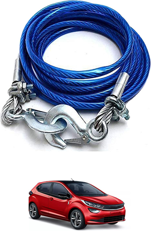 MATIES Heavy Duty 12Mm Steel Wire Emergency Super Strong With Dual Hook Universal-16 4 m Towing Cable(Aluminium, 7000 kg Pull Capacity)