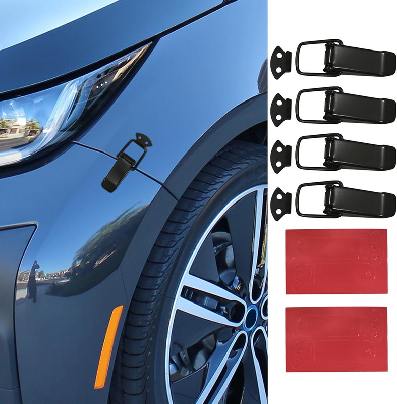GONAMA Universal Car Big Boot Bonnet Side Bumper Guards Toggle Fasteners Catch Clips 1 m Towing Cable(Aluminium, 0.5 kg Pull Capacity)