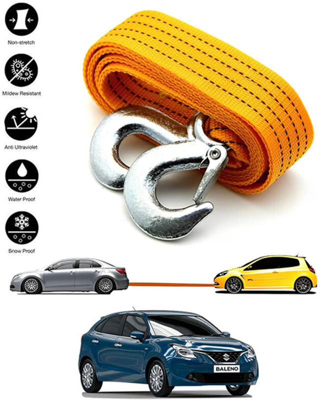 AYW Heavy Duty(Strong/Non-Slip) 3000Kg Nylon Car/Truck Towing Rope Cable-029 2.5 m Towing Cable(Nylon, 3000 kg Pull Capacity)