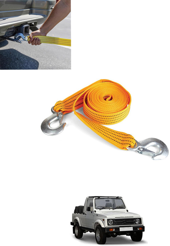 AYW Emergency Stainless Steel Towing Cable With Double Hook For Vehicle-130 2.5 m Towing Cable(Nylon, 3000 kg Pull Capacity)