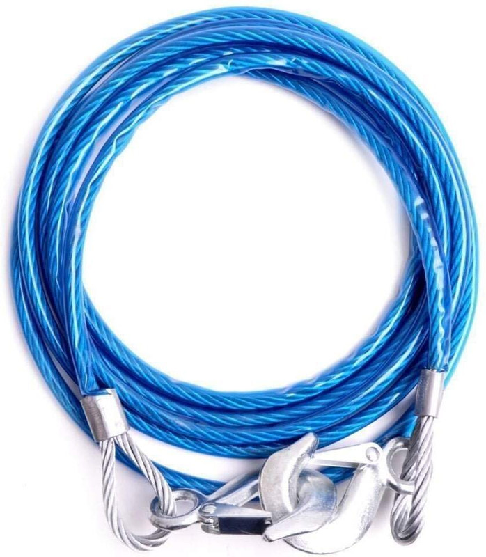 VDNSI Stainless Steel Wire Tow Rope with 7 Ton Capacity with Self Locking Hook 4 m Towing Cable(Stainless Steel, 7000 kg Pull Capacity)