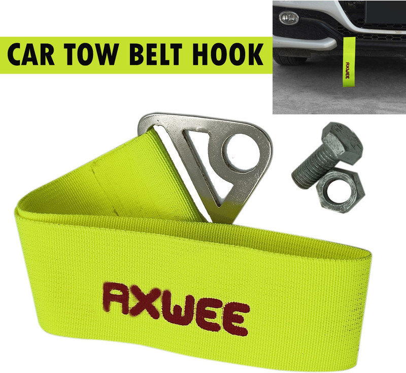 AXWee Car Tow Towing Strap Belt Rope Rally Hook Universal Rear/Front Bumper Tota 0.2 m Towing Cable(Nylon, 200 kg Pull Capacity)