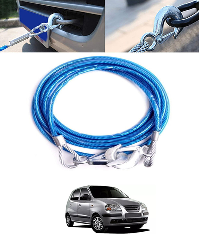 MSNP Universal Super Strong Steel Blue Towing Rope With Dual Hook For Car-316 4 m Towing Cable(Aluminium, 7000 kg Pull Capacity)