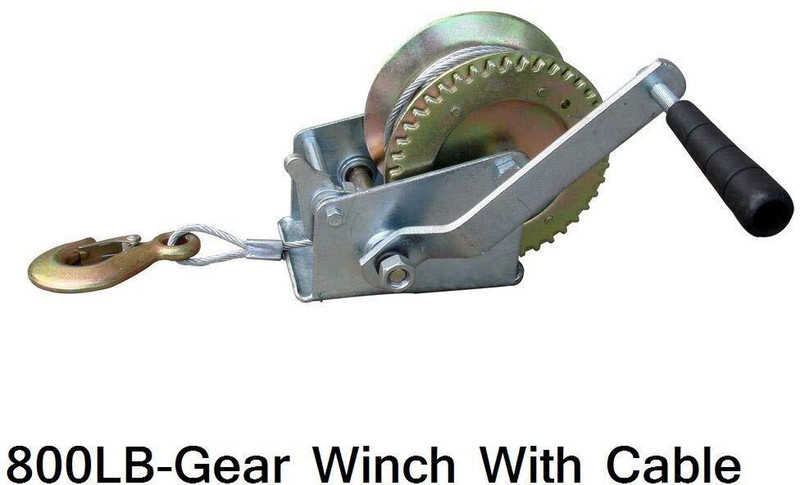 Bellveen 800 lb (362 Kg) Tow Cable with Hand Gear Winch 10 m Towing Cable(Steel, 500 kg Pull Capacity)