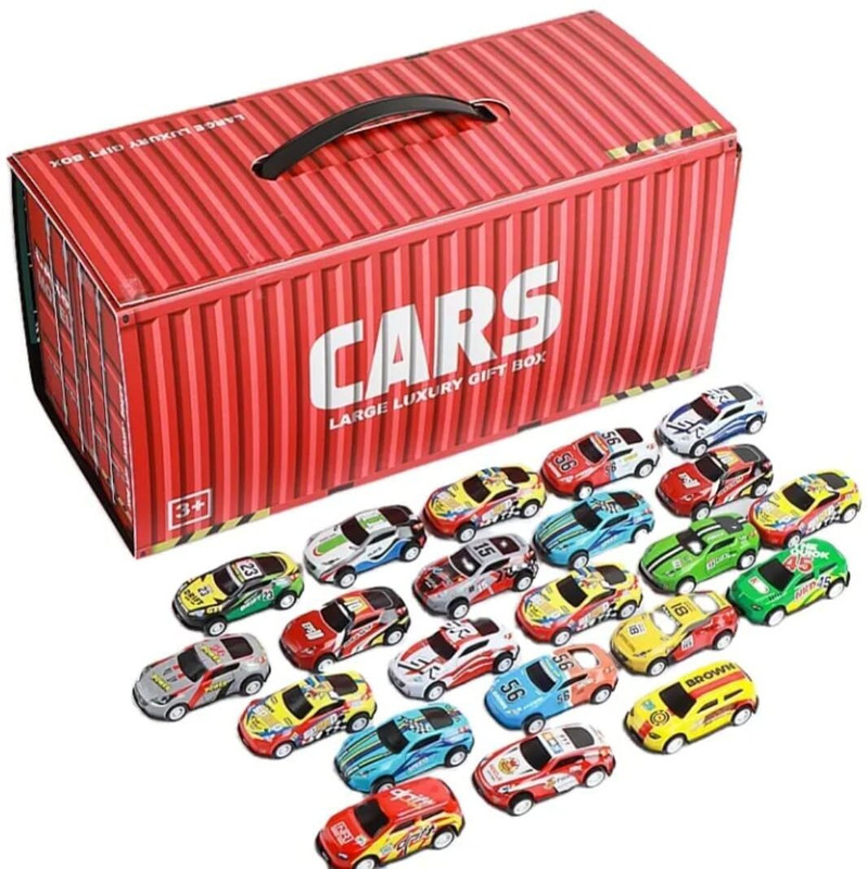 Zooglu Mini Pull Back Racing 48 Car Toy with Carry Container Box (Multicolor,Pack of 1)