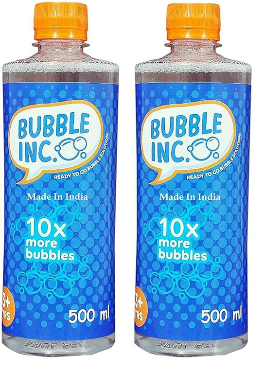 Magicwand Bubble Gun Refill Liquid 1 Litre (Set of 2 (500 ml) Bottles)(Please Do Not Add Water,Use As Delivered) Toy Bubble Maker