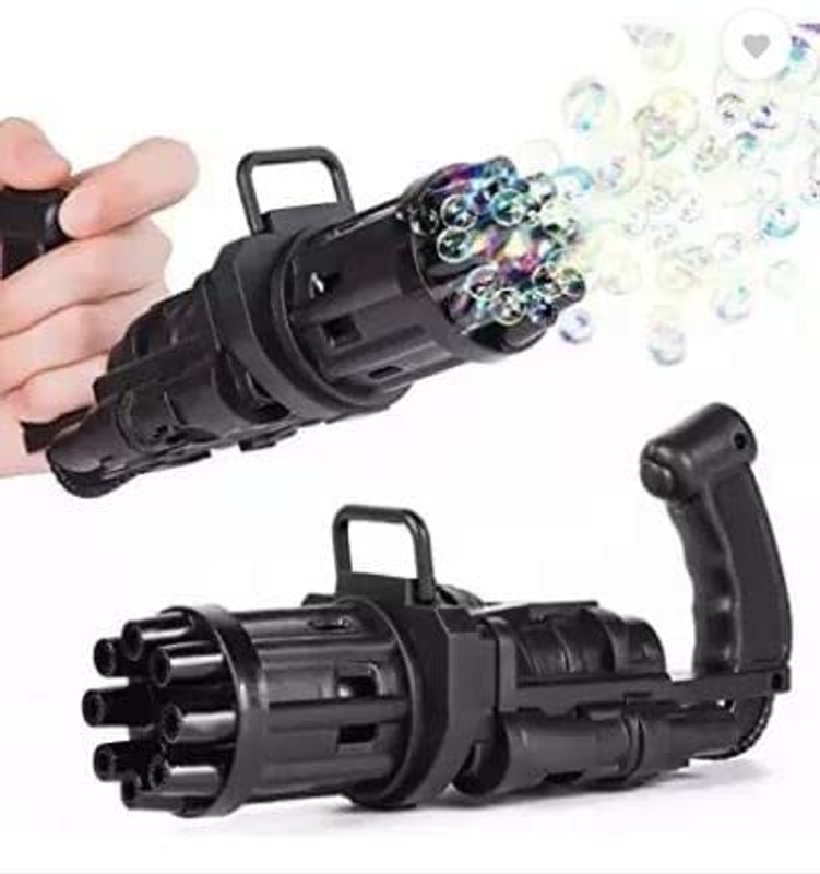 D Plus Electric Bubbles Gun for Kids, New Gatling Bubble Machine for Children Water Gun(Black)