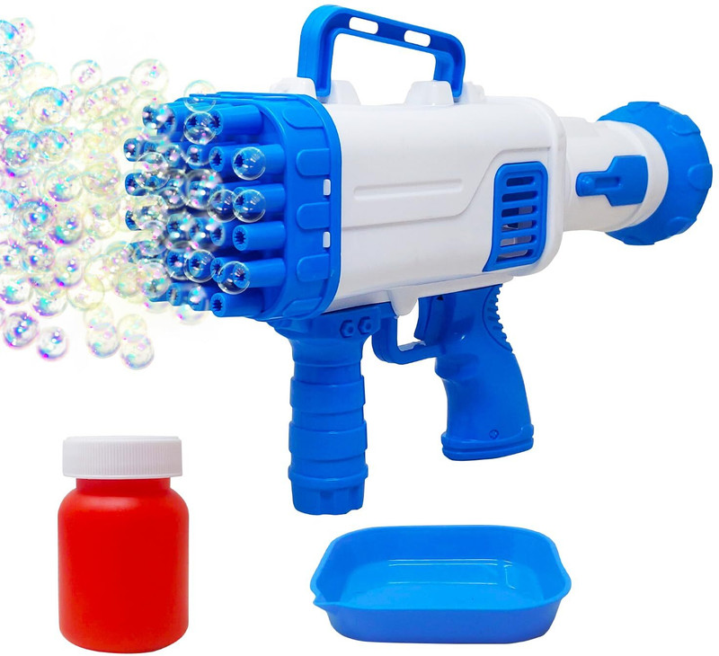 KidsCorner Bubble Gun for Kids with Soap Solution Indoor and Outdoor Toys Water Gun(Blue)