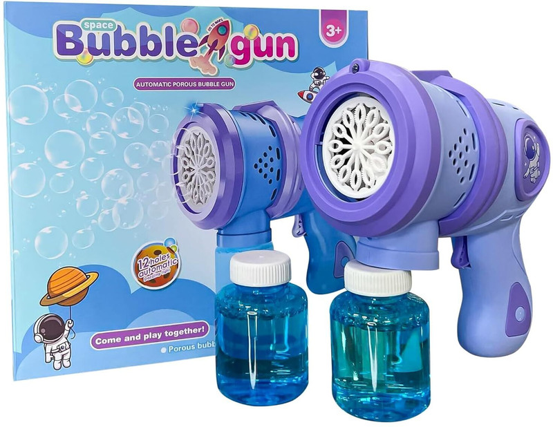 Pepstter Automatic Blowing Bubble Shooter Space Bubble Gun Toys for Kids Water Gun(Pink)