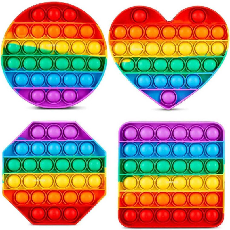 little toys pop it Fidget Toys, Rainbow pop it puppets,( 6 Design & Any 2 pcs) Finger Puppets(Pack of 2)