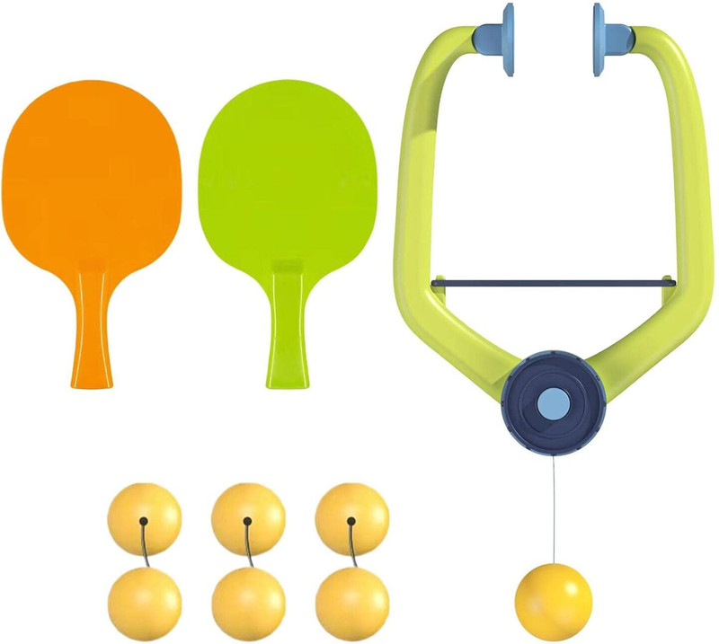 Ji And Ja Hanging Table Tennis Training Device with 6 Balls PingPong Trainer Tennis