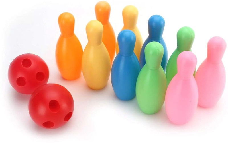 Tirth Bowling Game Set for Kid 10 Pin 2 Ball Toy(Multicolor)