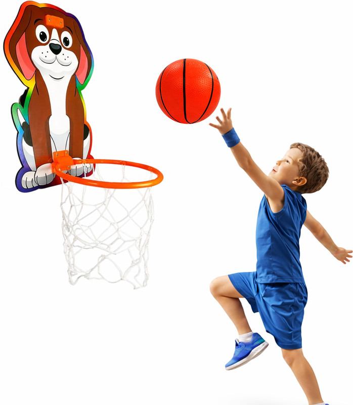 Buddynjoy Dog Basketball Toy with Ring, ball for Kids and Children Basketball