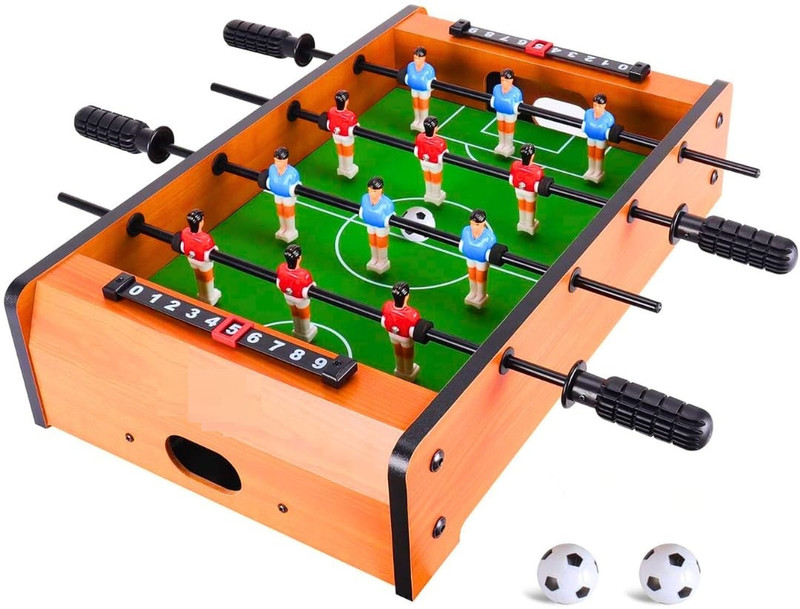ketroosa Table Football Game ,Wooden Tabletop Soccer Set with Score Counters & Mini Balls Foosball Board Game